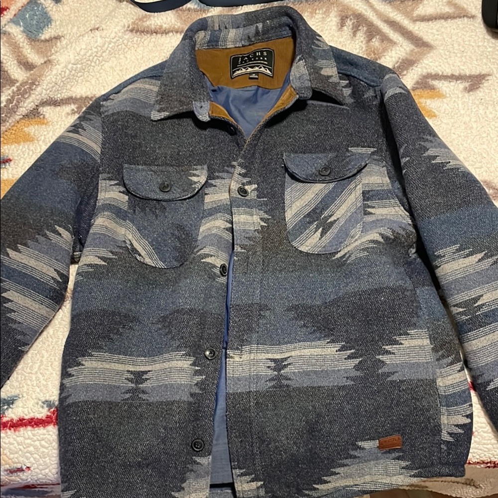 Men's Blue Patterned Jacket Jachs New York. Size Medium